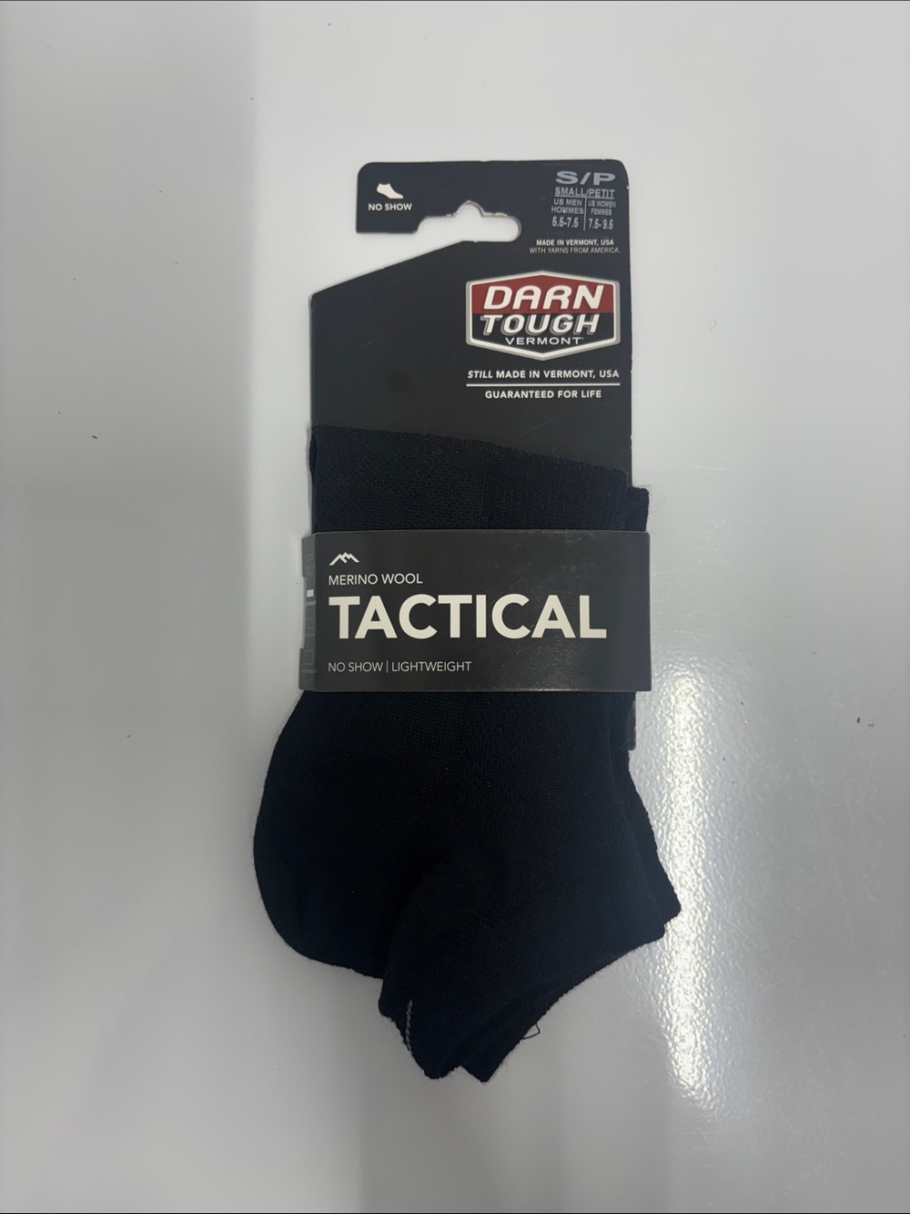 Darn Tough Tactical no show lightweight sock style t4307 black small